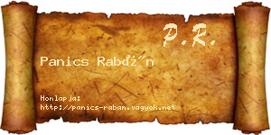 Panics Rabán névjegykártya